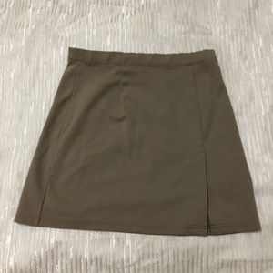 EXPRESS// tan slit skirt